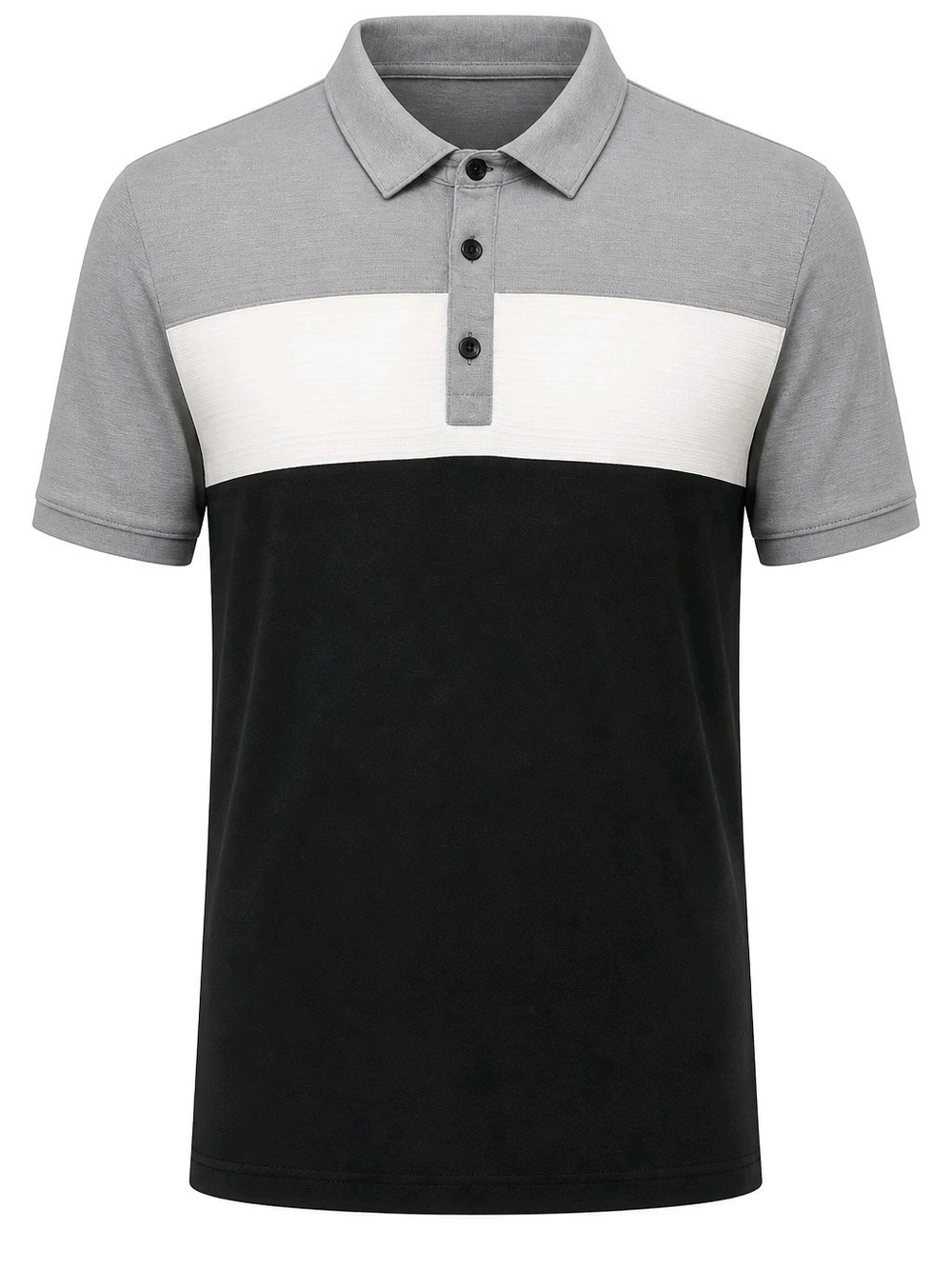 Calvin Klein Gray, White & Black Colorblock Polo Shirt #524
